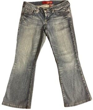 GUESS Jeans Womens 31 Daredevil Flare Low Rise Y2K Stretch Denim Medium Wash